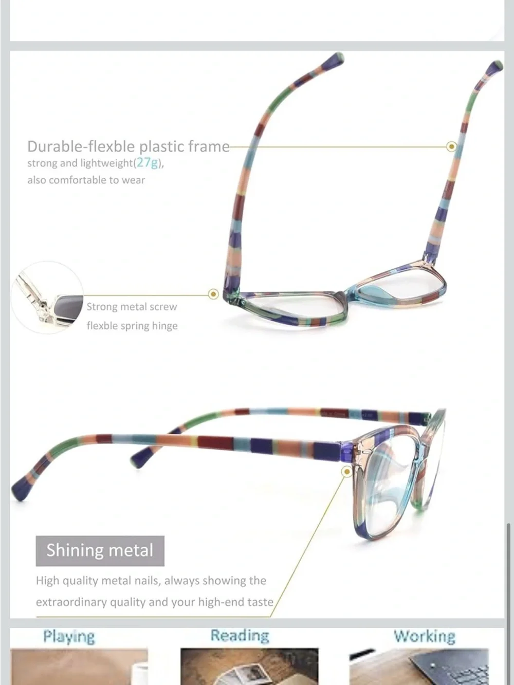 MODFANS Womens Reading Glasses Women 5 Pack Fashion Ladies Readers Comfort .75